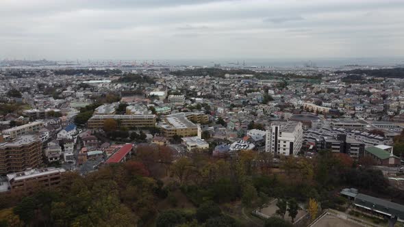 Skyline Aerial view in Yokohama