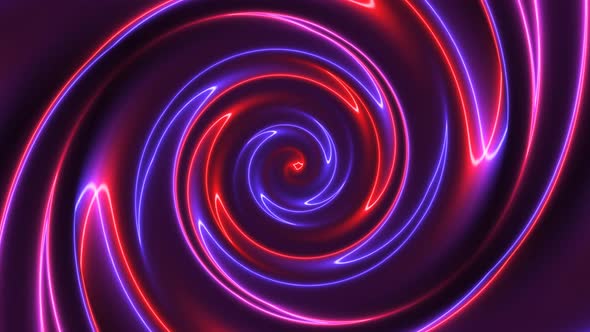 Blue Red Neon Glowing Twirl Background Animation