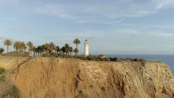 Sunset aerial video of the famous Point Vicente Lighthouse (Rancho Palos Verdes). Video shot by a DJ