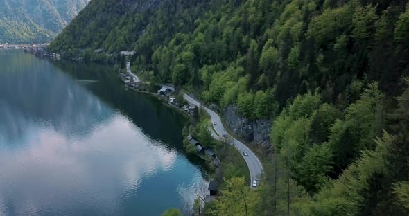 Road By The Lake Aerial View