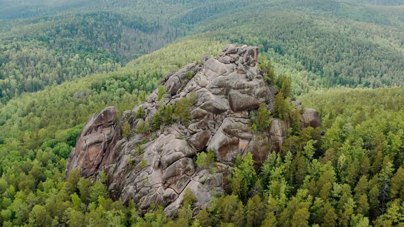 The mountain range in the woods The Krasnoyarsk Pillars