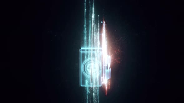 Old Retro Movie Camera Hud Hologram 4k alt