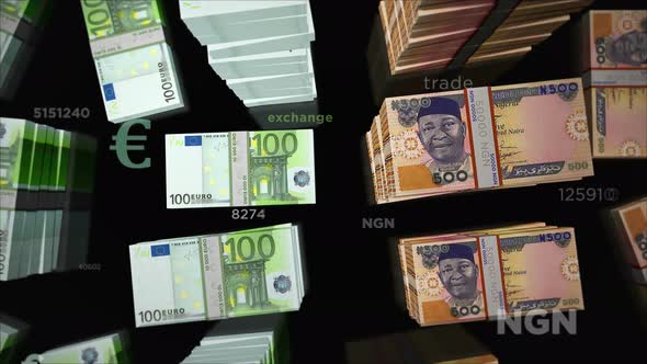 Euro and Nigeria Naira money exchange loop