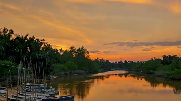 Sunset on the River and Amazing Sky