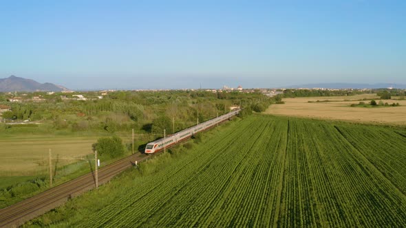 High Speed Train in the Green Nature