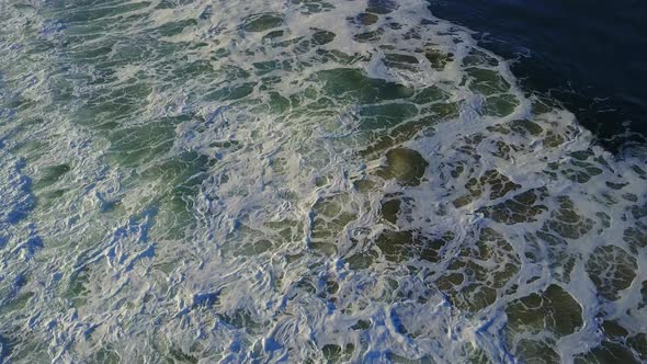 Aerial drone uav view of the beach and ocean.