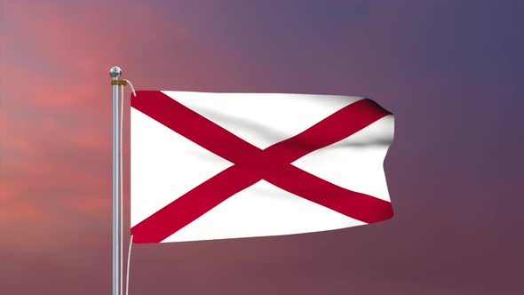 Alabama Flag 4k