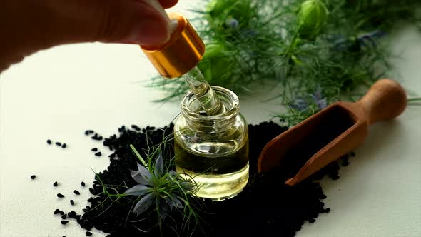 Black Cumin Oil in a Bottle