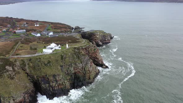 Aerial View of Fort Dunree and Lighthouse, Inishowen Peninsula - County Donegal, Ireland