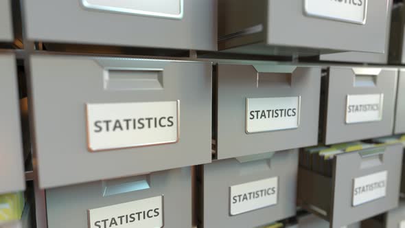 File Cabinet with STATISTICS Text
