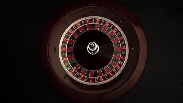 Roulette Wheel Is Spinning Slowly Then Stops Black