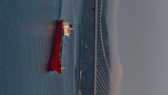 Seascape of Bosporus in Istanbul Vertical Video