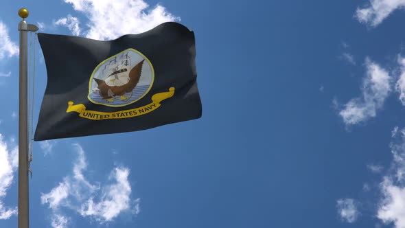 United States Navy Flag On Flagpole