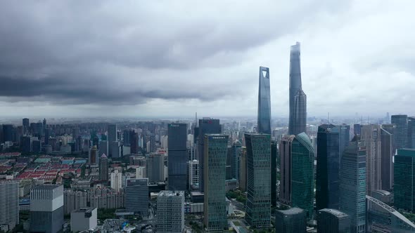 Shanghai skyline with modern urban skyscrapers, China