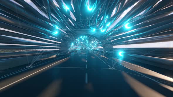 Flying in a Futuristic Fiber Optic Tunnel with a Road