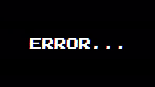 Retro Glitchy 8 Bit Error Screen