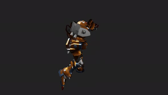 Defense Robot with style Standing Melee Attack 360 High