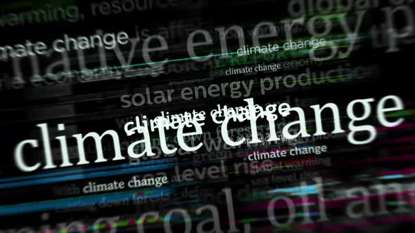 Headline news titles media with Climate Change global warming seamless looped