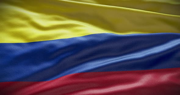 Colombia flag waving looped 4K