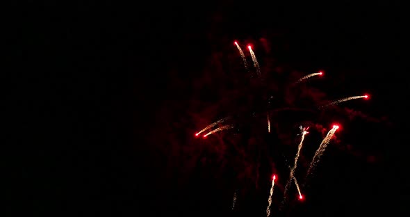 Fireworks Deauville in Normandy, Real Time 4K