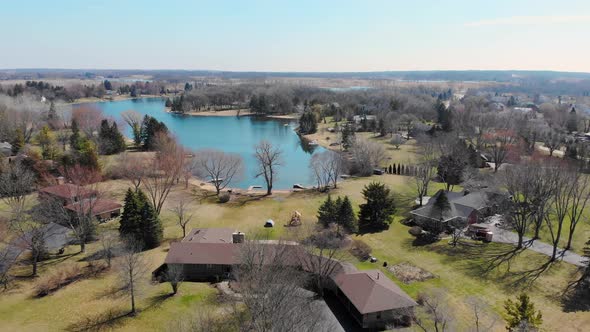 Flight Over the Fabulous Park in the State of Illinois USA. Park Areas in the United States. Fall or