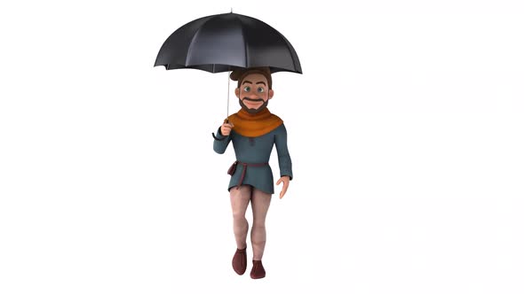 Fun 3D cartoon medieval man with alpha