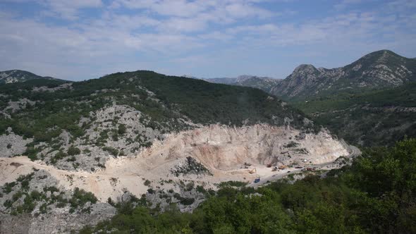 Quarry in the Mountains Where Cars are Driven