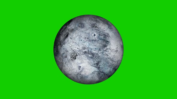 3d Spinning Eris Planet On Green Background