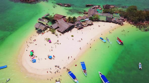 Aerial view of beach at Koh Khai, Andaman sea in Phuket island. Thailand