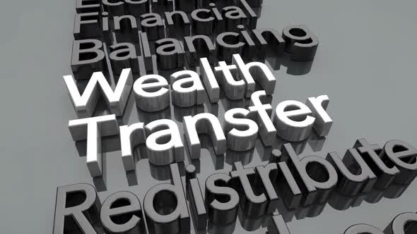 Wealth Transfer Income Redistribution Balance Words 3d Animation