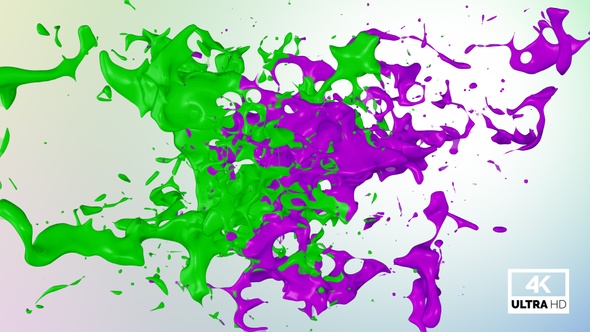 Green & Purple Mixed Color Stream Splash Collision