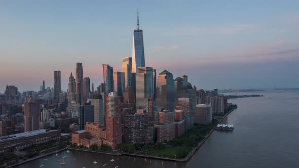 Aerial Hyperlapse over Downtown Manhattan