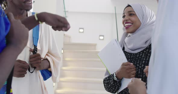 Group of African Students Preparing for Activity at University