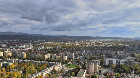 Panorama View From City Uzhgorod Located in Transcarpathia