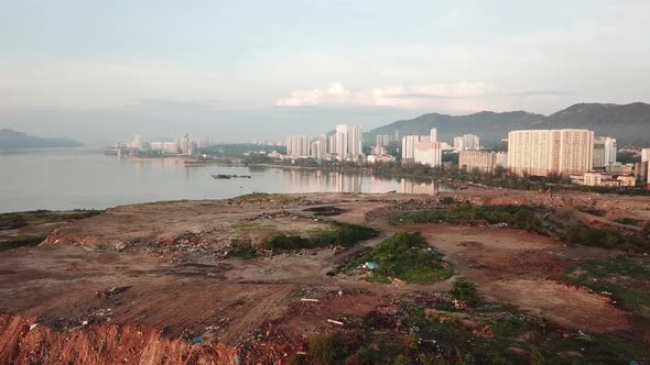 Aerial view Jelutong landfill