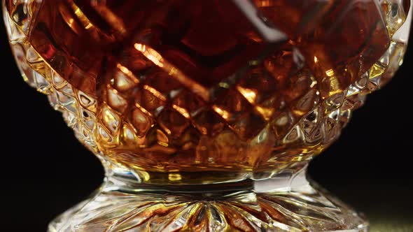 Brandy or Whiskey in Decanter Closeup