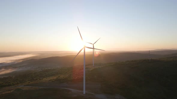 Wind Power Plant at Sunrise