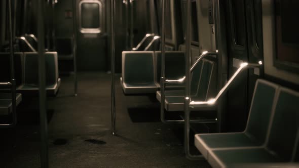 Inside of New York Subway Empty Car alt