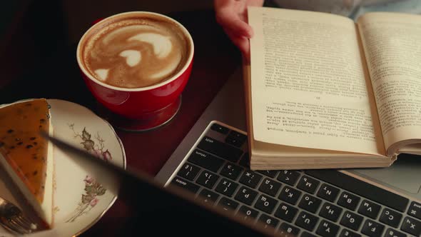 Cozy Reading a Book in a Coffee Shop