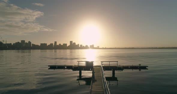 Jetty views with a fly over the Swan River, Perth, Western Australia.