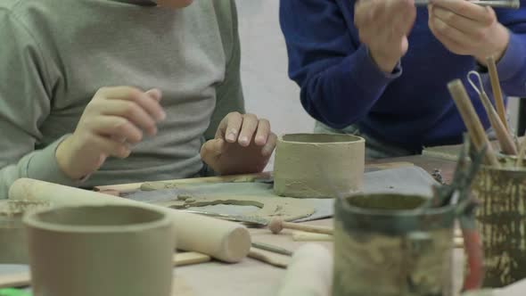 Children's Master Class in Clay Modeling. Ceramic Workshop