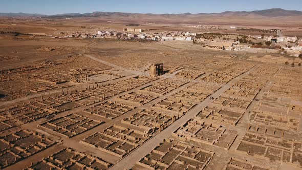 Aerial View Of The Ruins Of Ancient Timgad, Algeria