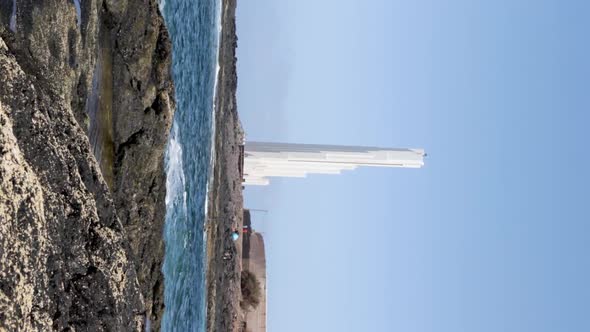 Punta del Hidalgo Lighthouse during a sunny day, Tenerife, Handheld