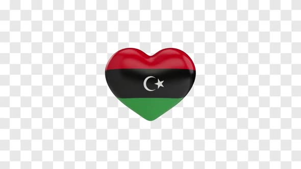 Libya Flag on a Rotating 3D Heart