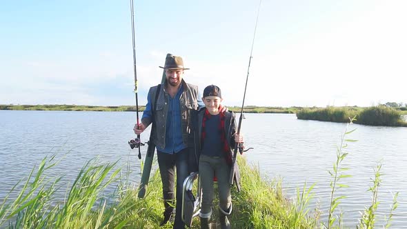First Fishing Trip of Father and Son