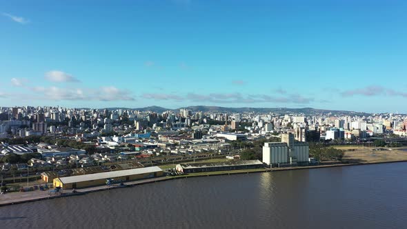 Porto Alegre Brazil. Brazilian city skyline landmark. Buildings at downtown city