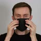 Young Man in Black Medical Mask - VideoHive Item for Sale