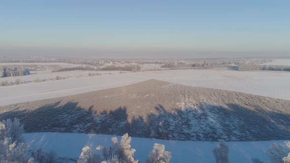 Winter Landscape in Countryside