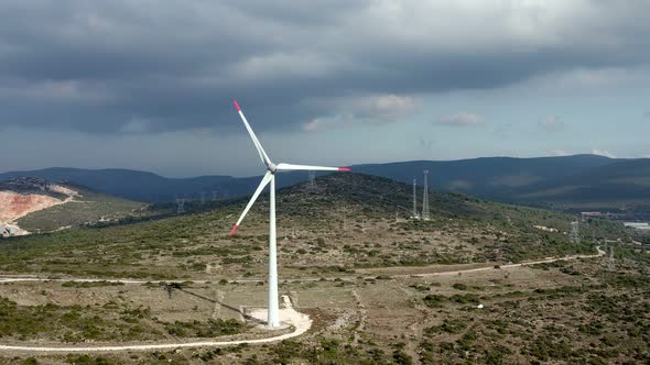 Wind Turbines Spinning