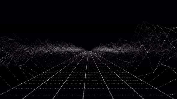 Glow Digital Landscape with Particles alt